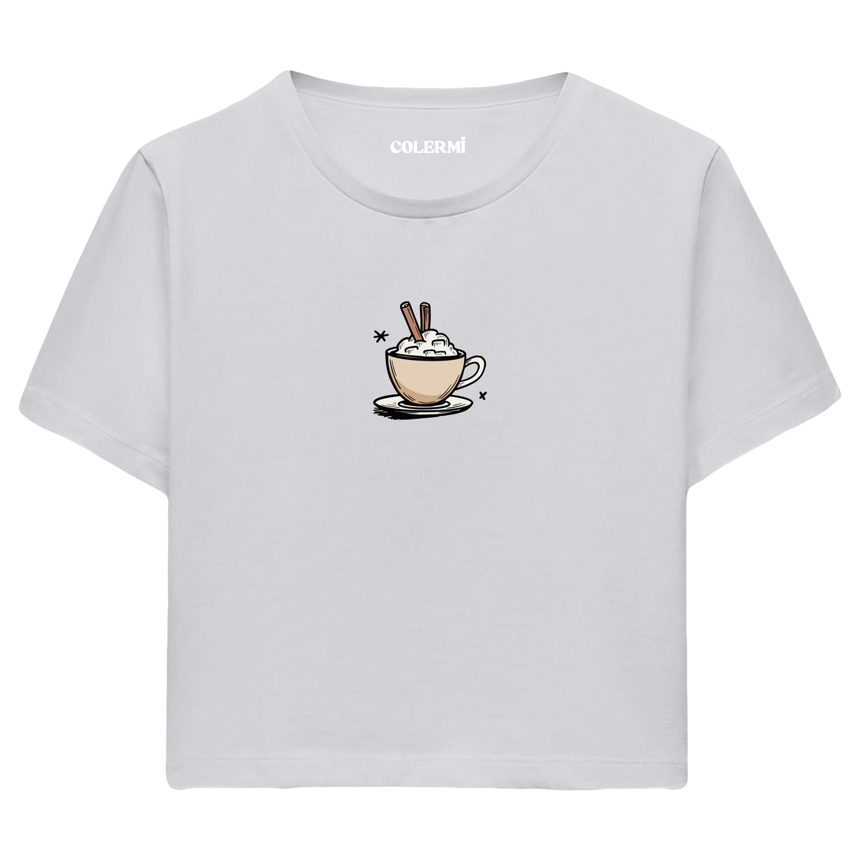 Colermi Kadın Crop Top Tişört - Kahve İllüstrasyonu
