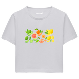 Colermi Kadın Crop Top T-Shirt - Narenciye Deseni