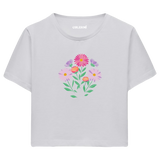Colermi Kadın Crop Top T-Shirt - Renkli Çiçekler