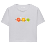 Sevimli Narenciye Karakterli Crop Top T-Shirt