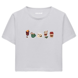 Colermi Kadın Crop Top Tişört - Sıcak İçecekler