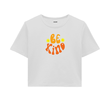 Be Kind Crop Top - Bright & Inspiring Design with Daisy Details