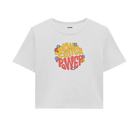 Flower Power Crop Top - Positive Vibes, Bold Floral Design