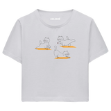 Yoga Crop T-Shirt - Sevimli Kedinin Yoga Zamanı