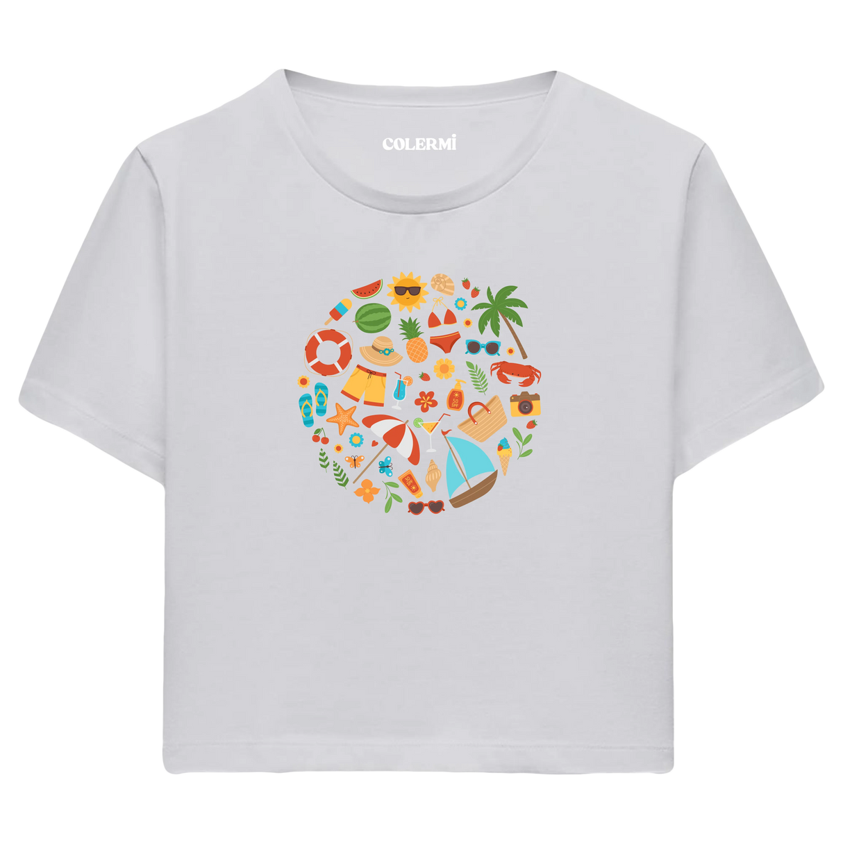 Crop T-Shirt - Neşeli Yaz Tatili