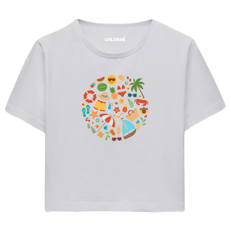 Crop T-Shirt - Neşeli Yaz Tatili