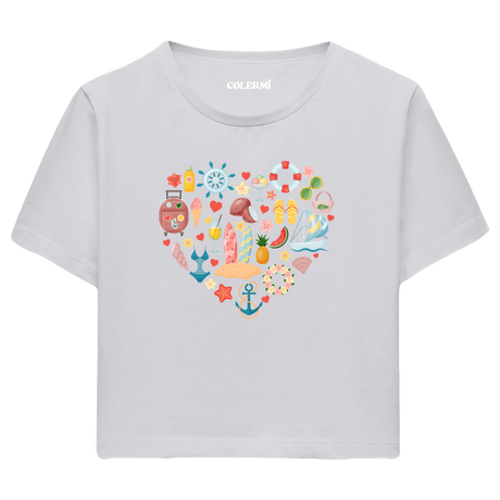 Crop T-Shirt - Yaz Tatili Kalbi