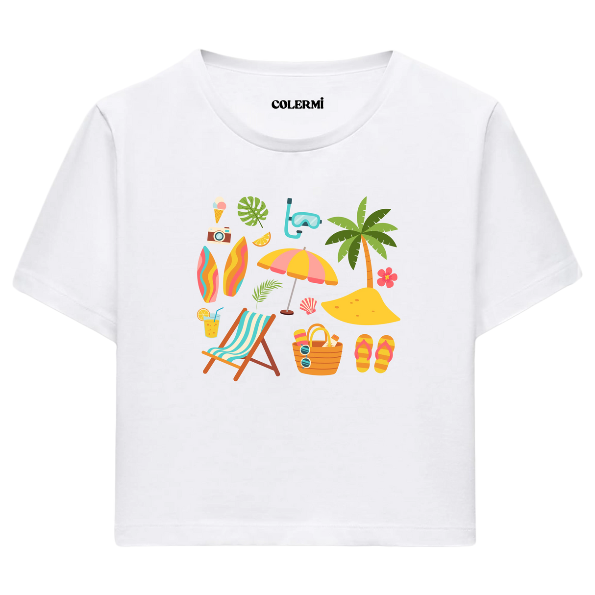 Crop T-Shirt - Tropik Plaj