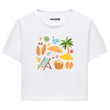Crop T-Shirt - Tropik Plaj