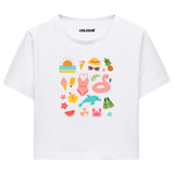 Crop T-Shirt - Yaz İkonları