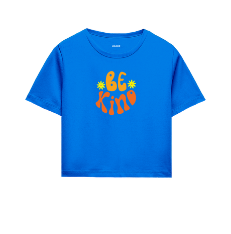 Be Kind Crop Top - Bright & Inspiring Design with Daisy Details