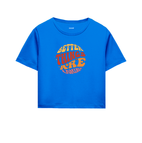Better Things Are Coming Crop Top - Vibrant Orange & Pink Design