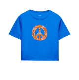 Peace Flowers Crop Top - Vibrant Design with Daisy & Sunflower Motifs