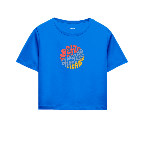 Better Days Ahead Crop Top - Colorful Optimistic Design