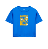 Better Happy, Better Smiling Crop Top - Golden Yellow Design