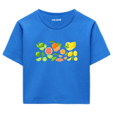 Colermi Kadın Crop Top T-Shirt - Narenciye Deseni