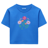 Colermi Kadın Crop Top T-Shirt - Renkli Çiçekler