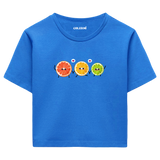 Sevimli Narenciye Karakterli Crop Top T-Shirt