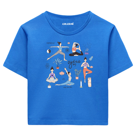 Yoga Crop T-Shirt - Yoga Günü Temalı Crop T-Shirt
