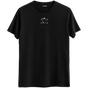 Anıları ölümsüzleştiren minimal kamera baskılı siyah Bisiklet Yaka T-Shirt.