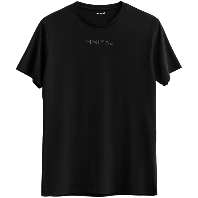 Minimalizmin ruhunu yansıtan, şık ve zamansız tasarıma sahip siyah Bisiklet Yaka T-Shirt.