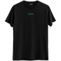 Dengenin ve gücün simgesi olan minimal omurga baskılı siyah Bisiklet Yaka T-Shirt.