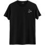 Özgürlüğün ve zarafetin simgesi olan minimal at baskılı siyah Bisiklet Yaka T-Shirt.