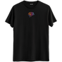 Zihnin sonsuz bağlantılarını yansıtan minimal beyin baskılı siyah Bisiklet Yaka T-Shirt.