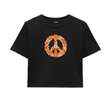 Peace Flowers Crop Top - Vibrant Design with Daisy & Sunflower Motifs