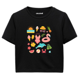 Crop T-Shirt - Yaz İkonları
