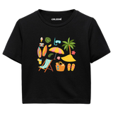 Crop T-Shirt - Tropik Plaj