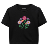 Colermi Kadın Crop Top T-Shirt - Renkli Çiçekler