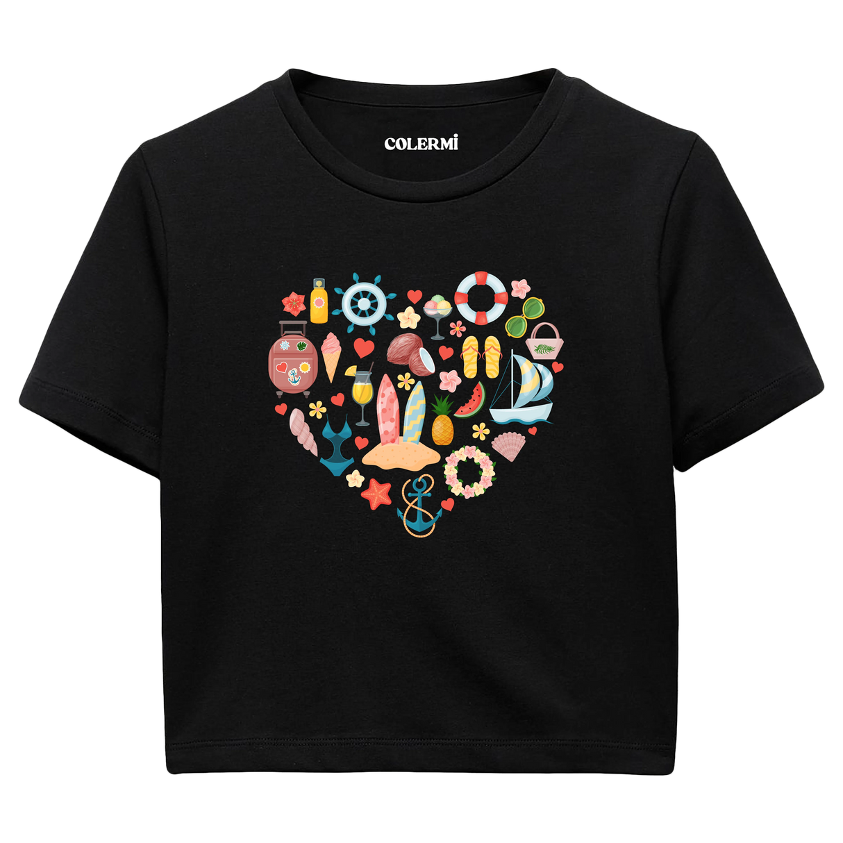 Crop T-Shirt - Yaz Tatili Kalbi