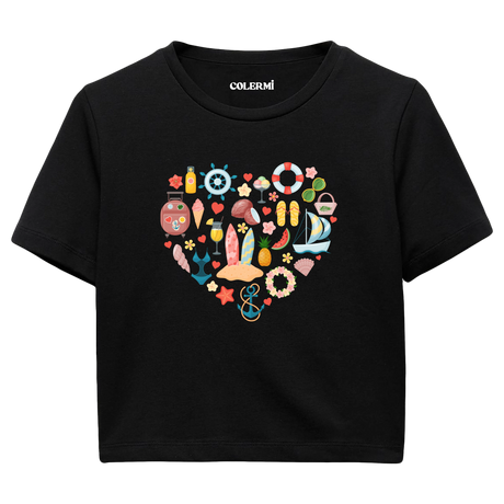 Crop T-Shirt - Yaz Tatili Kalbi