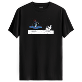 Meeting on the Moon - Space-Themed Crew Neck T-Shirt