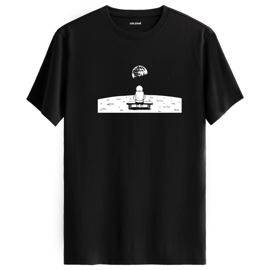 Lunar Reflection - Space-Themed Crew Neck T-Shirt