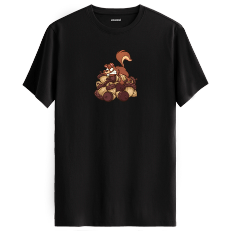 Nut Hoarder Squirrel Crew Neck T-Shirt