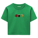 Colermi - Kahve Kupası Tasarımlı Crop T-Shirt
