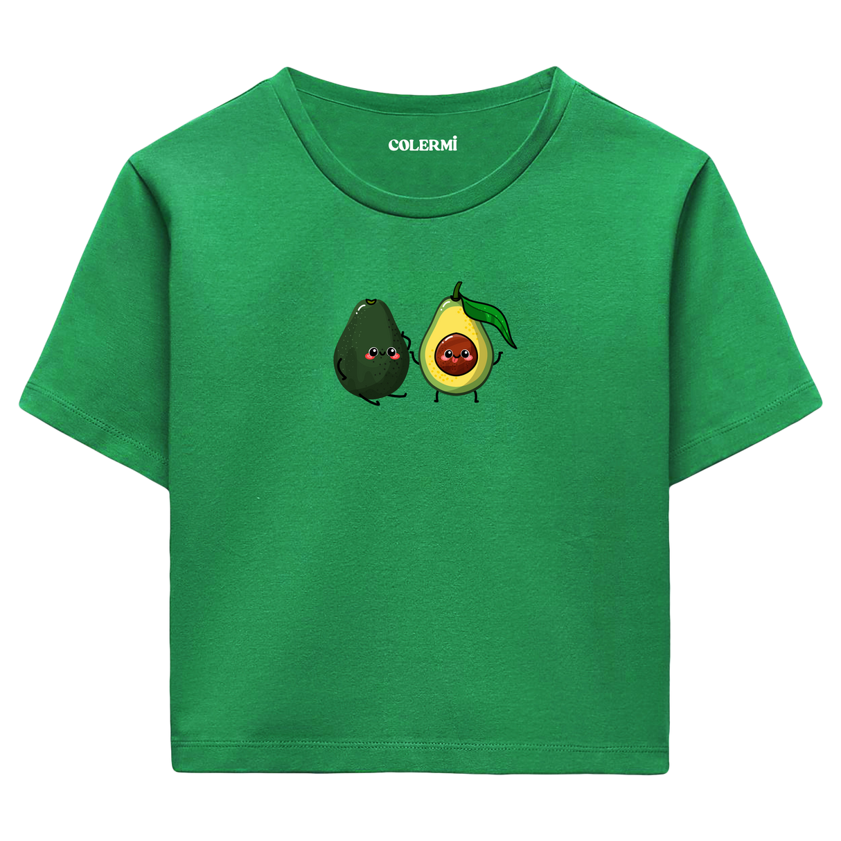 Colermi Kadın Crop Top Tişört -  Avokado
