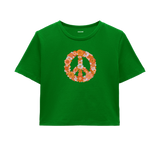 Peace Flowers Crop Top - Vibrant Design with Daisy & Sunflower Motifs