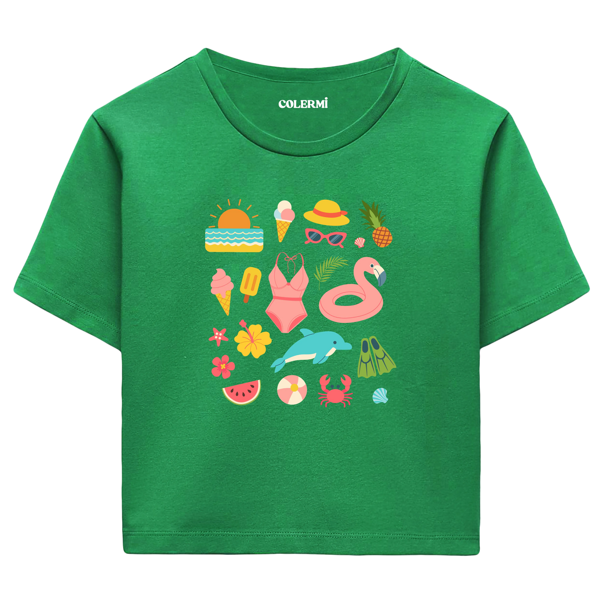 Crop T-Shirt - Yaz İkonları