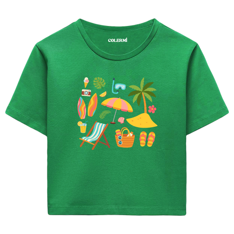 Crop T-Shirt - Tropik Plaj