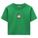 Colermi Kadın Crop Top Tişört - Kahve İllüstrasyonu