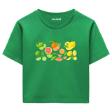 Colermi Kadın Crop Top T-Shirt - Narenciye Deseni