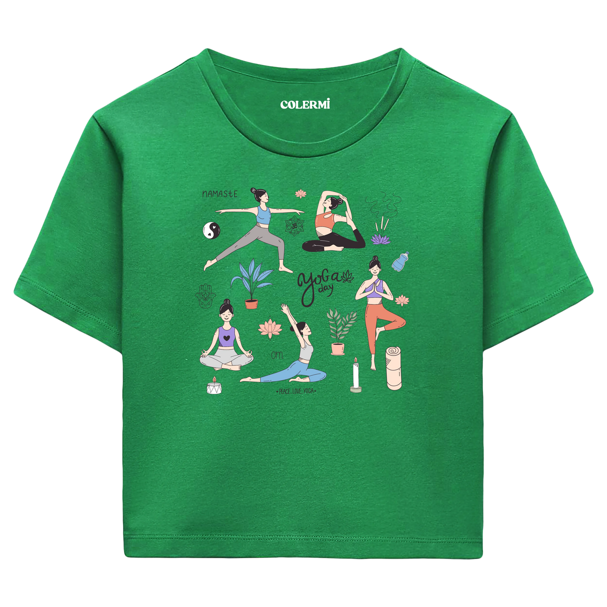 Yoga Crop T-Shirt - Yoga Günü Temalı Crop T-Shirt