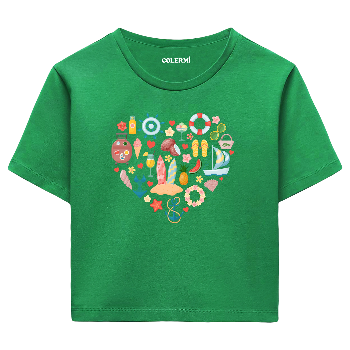 Crop T-Shirt - Yaz Tatili Kalbi