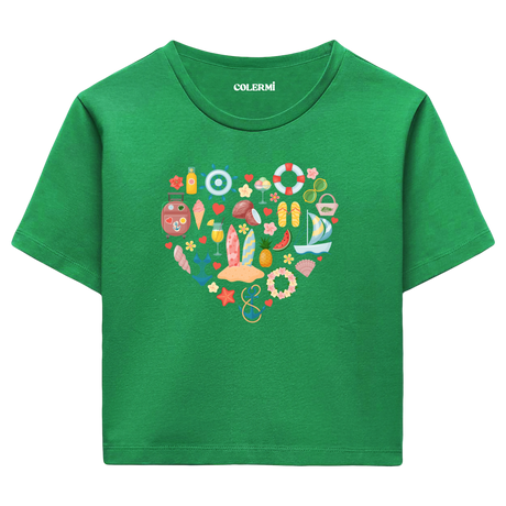 Crop T-Shirt - Yaz Tatili Kalbi