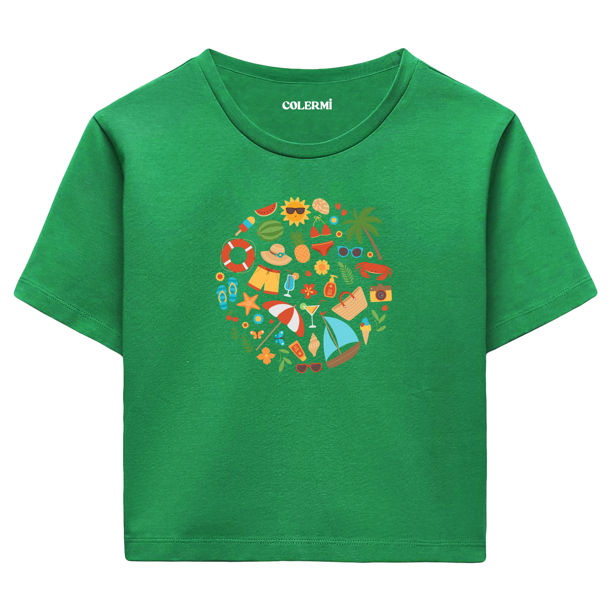 Crop T-Shirt - Neşeli Yaz Tatili